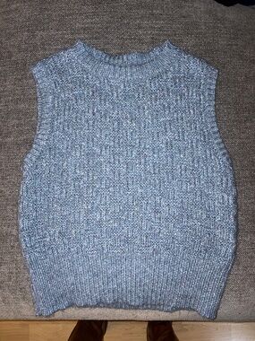 Topshop Light Blue Sleeveless Knit Vest